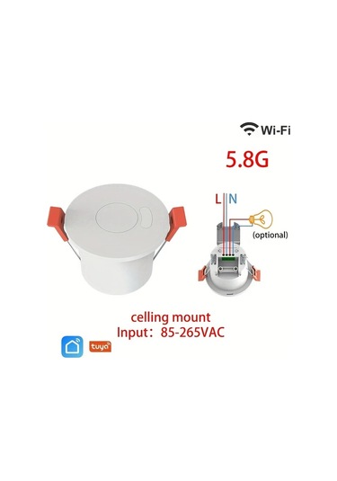 Motion003 Wi-fi 5.8g Tavan Zigbee3.0 Wifi 24g Mmwave Radar İnsan Varlığı Hareket Sensörü Işık Anahtarı 110 220v