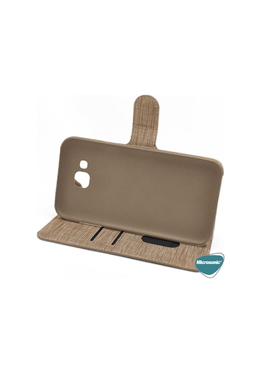 Microsonic Samsung Galaxy S22 Ultra Kılıf Fabric Book Wallet