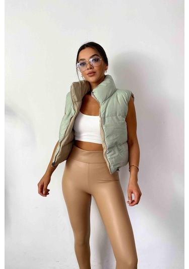 Gülsüm Aydın Kadın Yüksek Bel Içi Şardonlu Fırsat Ürün Toparlayıcı Tayt Sütlü Kahve