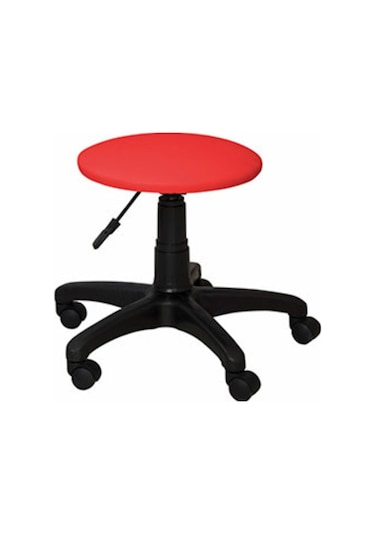 Ofiscombin Dönebilir Döner Tekerlekli Bar Eczane Laboratuvar Medikal Kuaför Taburesi Sandalye Kirmizi Deri 00047499842