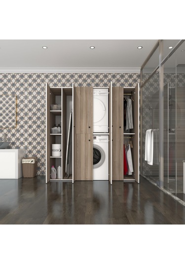 Kenzlife Çamaşır-Kurutma Makinesi Dolabı Ve Giysi Dolabı Suyuti Sol Crd 180 170 60 Banyo Çok Renkli