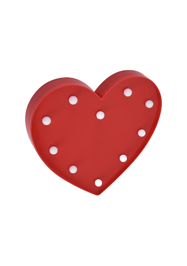 Kalp Şekilli Pil Lambası Kırmızı - Yongtao A