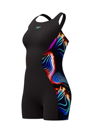 Speedo Digital Prt Af Legsuit Black Kadın Yüzücü Mayosu 8-00494418169 Siyah Siyah