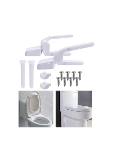 Suntek 2 Parça Klozet Menteşesi Bağlantı Parçaları Tuvalet Beyaz