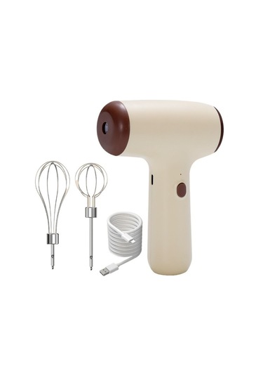 Soulader Kablosuz Mini Elektrikli El Çırpıcı Mutfak Aleti Yumurta Yoğurma Karıştırma Makinesi Kahverengi