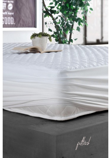 %100 Pamuklu Kapitone Fitted Full Kenar Su Sıvı Geçirmez Yatak Koruyucu