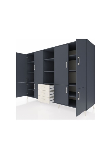 Kronos Dolap 11 Raflı 3 Çekmeceli 8 Kapaklı 220x59x163 Antrasit-a Antrasit-antrasit/aytaşı Kronos Dolap 11 Raflı 3 Çekmeceli 8 Kapaklı 220x59x163 Antrasit-a Antrasit-antrasit/aytaşı