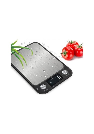 Dijital Akıllı Terazi - 15kg Tartım, Siyah Gıda Terazisi Siyah