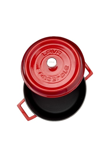 Lava Trendy Çap Döküm Yuvarlak Tencere 24 CM Kırmızı