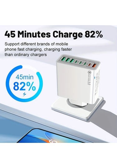Xuweiwei Kaxoe 45w Çoklu Bağlantı Hızlı Şarj Cihazı Sarı Usb C Duvar Adaptörü Qc 3 0 Iphone Samsung Uyumlu İçin Sarı