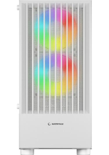 Rampage Lyra Mesh Temperli Camlı 3x12 CM Rgb Fan M-Atx Mini-T Gaming Oyuncu Kasası Beyaz