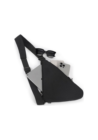 Erkekler İçin Şık Ve Pratik Crossbody Omuz Çantası, Günlük Kullanım İçin Üçgen Göğüs Çantası, Spor Ve Seyahat İçin Fonksiyonel Aksesuar Siyah