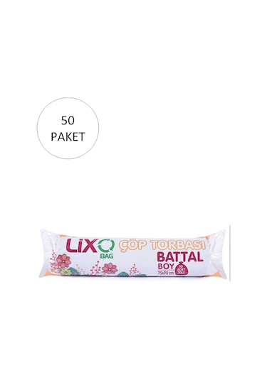 Battal Boy Çöp Torbası 75 X 90 Cm 10 Lu Rulo X 50 Paket 500 Adet Mavi