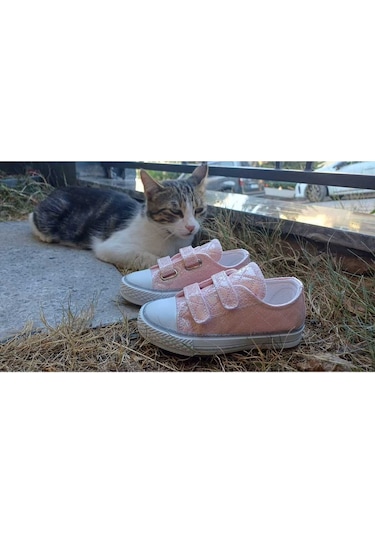 Scarpe Magiche Pembe Simli Ve Işıklı Kız Ayakkabısı 31-35 Numara Arası Işıksızdır Pembe Simli