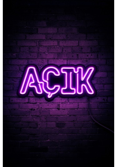 Açık Yazısı Neon Led Dükkan - İşyeri - Kapı Yazısı Pembe Pembe