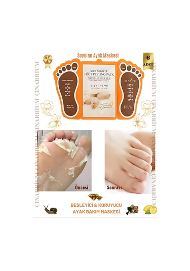 Ayak Peeling Maskesi 6 Lı Soyulma Etkili, Ölü Deri Temizleyici Ve Pürüzsüzleştirici Bakım