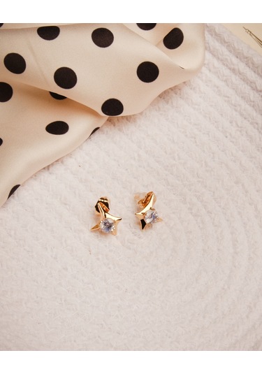 Lekka Design Kadın Kararmaz Çelik Takı Lüks Mavi Taşlı Stil Küpe