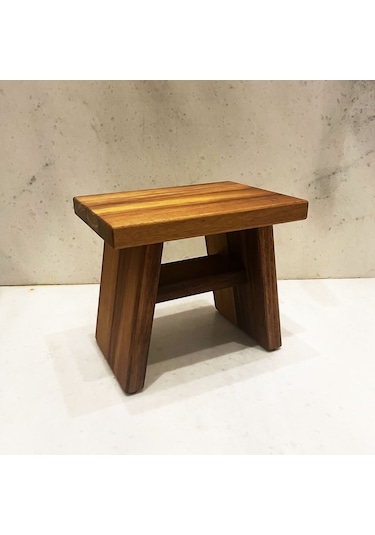 Shark Anatolia Iroko Ahşap Banyo Taburesi Oturak Kahverengi