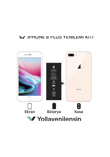 Apple Uyumlu iPhone 8 Plus Kiti Ekran + Batarya + Arka Kasa Model , Yüksek Kalite Parçalar