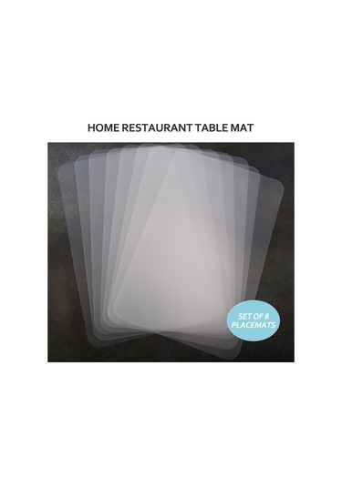 Ulzyvf Yıkanabilir Şeffaf Mutfak Amerikan Seti 8 Adet Jc Şeffaf