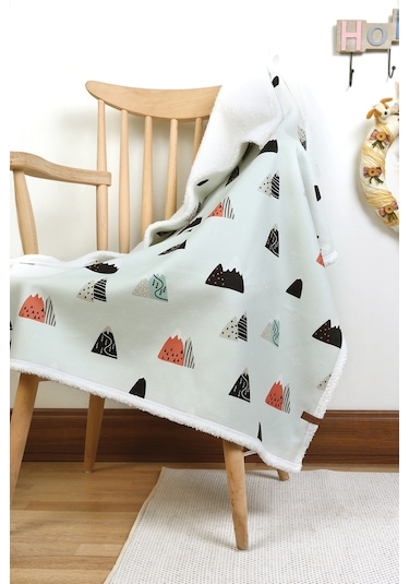 Fluffy Bebek Battaniyesi 80x100 Cm Poyraz Kundak Puset Çift Taraflı Koyun Tüyü Battaniye