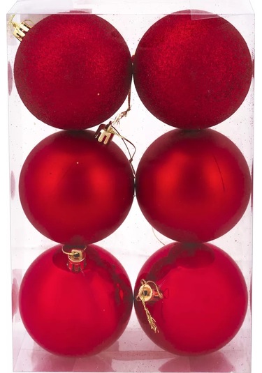 Mıland Yılbaşı Ağacı İçin Süs Noel Topları 6'lı Set 185699450 Ev İçin