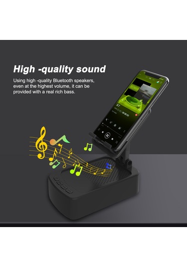 Reedark Üçlü Fonksiyonlu Çekilebilir Masaüstü Telefon Tutucu: Bluetooth Hoparlör, Usb Şarj Ve Ayarlanabilir Açı - 1500mah Pil, Beyaz