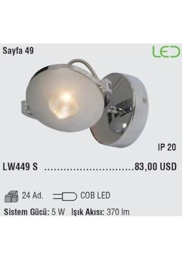 Yatak Başı Led Aydınlatma Yönlendirilebilir Paslanmaz 5w 3000k Diğer