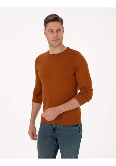 Pierre Cardin Erkek Pas Kazak /triko 50315509-vr040 Açık Turuncu