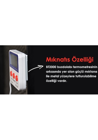 Loyka BT-2000 Alarmlı Ve Mıknatıslı Buzdolabı Termometresi