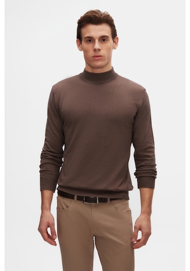 Ds Damat Regular Fit Vizon Pamuk Karışımlı Yarım Balıkçı Triko Kazak 5hf06ort16275 Vizon