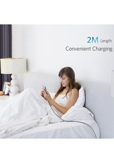 Mavi İos Uyumlu, Type-c Ve Mikro Usb İçin Ekstra Uzun 10ft Naylon Örgülü Usb Şarj Kablosu, Dayanıklı Ve Hızlı Şarj 1.5m Type-c