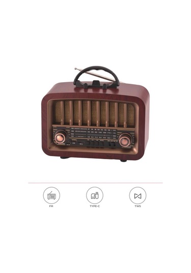 Bluetooth Hoparlör Nostaljik Radyo Kablosuz Speaker D57