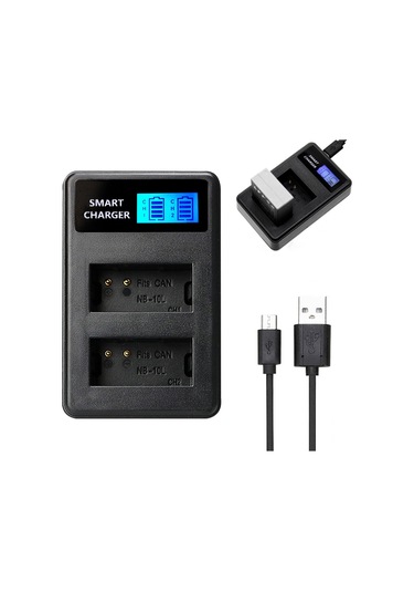 Cbtx Canon Sx40 Hs Sx40hs Uyumlu Lcd Ekran Çift Kanallı Nb-10l Usb Pil Şarj Cihazı