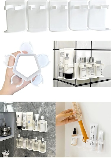 Kendinden Yapışkanlı Baharatlık, Sabunluk Ve Fırçalara Uygun Duvar Rafı Diğer