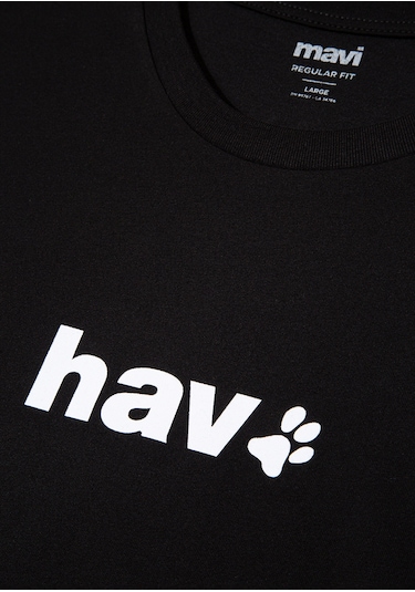 Mavi - Hav Baskılı Siyah Tişört 0612759-900 Siyah