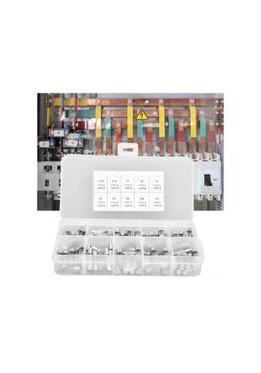 Moveevo 100 Adet Cam Sigorta Rölesi Seti - Hızlı Kırma 0.2-20a, 10 Farklı Akım, Şeffaf Depolama Kutusu, Elektrik Güvenliği İçin 5x20mm 2 - 3 - 5 - 7.5 - 10 -15 - 20 - 25 - 30 - 35