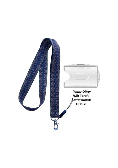 Etnik Desen Kart Askısı Yaka Kartı Telefon Askısı Yatay Dikey Kart Koruyucu