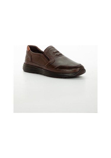 Atom Bağsız Baskılı Kahverengi Erkek Comfort Ayakkabı-2141-KAHVERENGİ