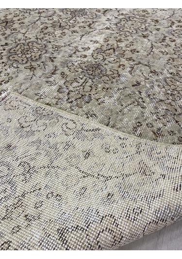 El Dokuma Eskitme 120X205 Krem Naturel %100 Yün Vintage Halı ! Krem