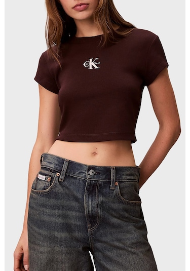 Calvin Klein Bayan T Shirt Lv047ab802 2e8 Bordo Bordo