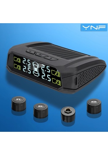 Boatshop1 Ynf Siyah Güneş Lastik Basınç İzleme Sistemi 4 Dış Sensörlü Basınç Ve Sıcaklık Okuma Titreşim Algılama