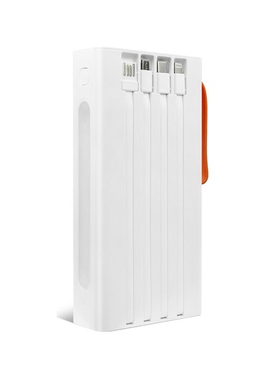 30.000 Mah Pd 22,5w Dahili Kablolu Powerbank Qc30s BEYAZ