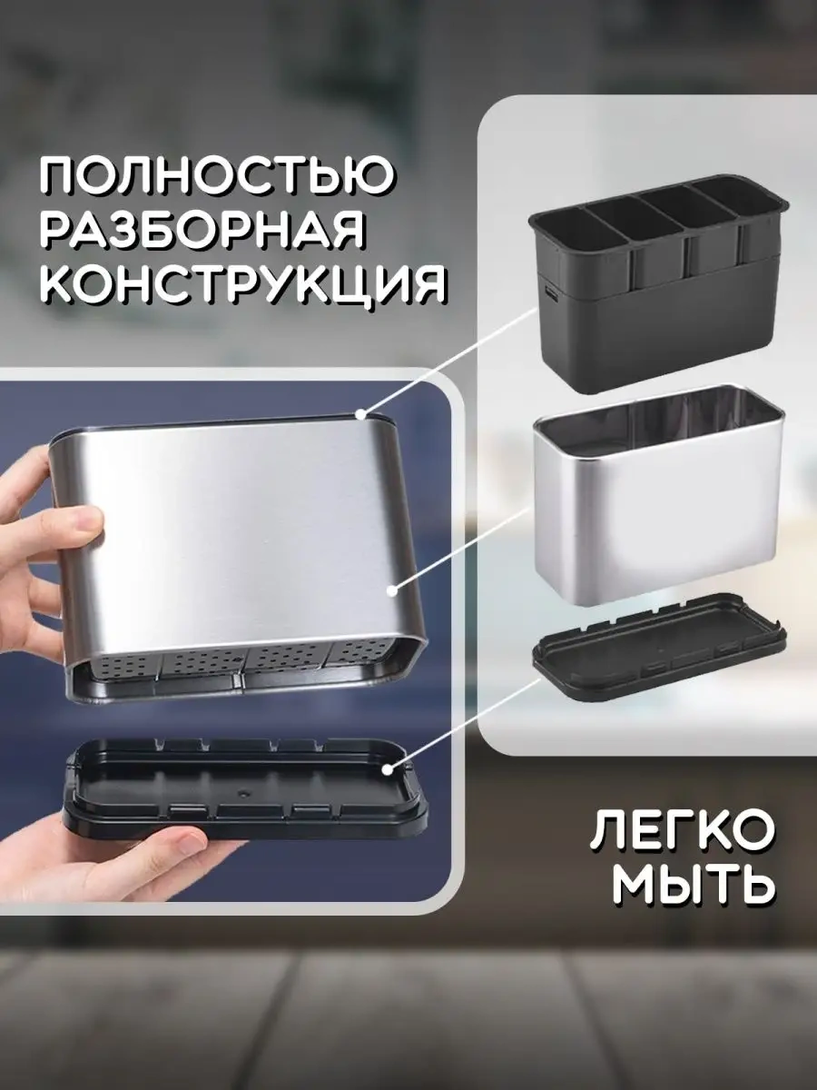 Wimi Mutfak İçin Düzenleyici, Mutfak Seti İçin Çatal Ve Kaşık Tutucu 149205914 Siyah