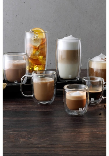 Zwilling Çift Camlı Kulplu 2'li Latte Macchiato Bardak Seti