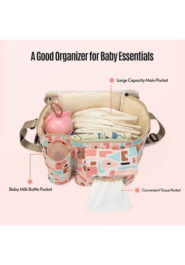 Vkemall Bebek Temel Gereçleri Çantası Bebek Bezi Çantası Bebek Arabası Çantası Gri