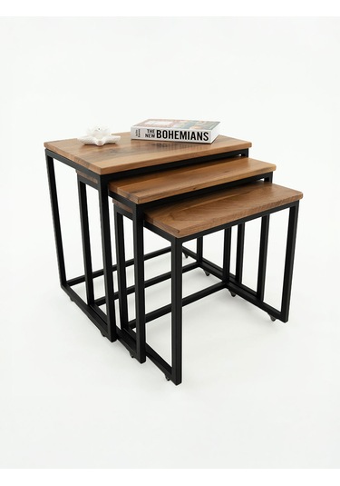 3'lü Ceviz Ağacı Eko Zigon Sehpa