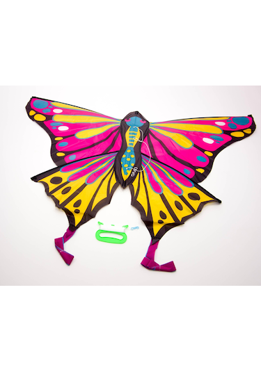 Tek İpli Uçurtma Çocuk Statik Uçurtmauçurtma 127 X 66 Cm Kelebek Pembe / Sarı Orao Meridyendukkan