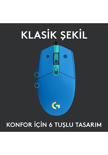 Logitech G102 Lightsync Optik Kablolu Oyuncu Mouse + Oem Mousepad