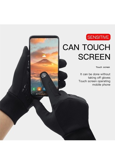 Ccgloball Eldivenler Binme Sıcak Polar Soğuk Geçirmez Su Geçirmez Dokunmatik Ekran Bisiklet Isınma Açık Havada Koşu Kayak Grim